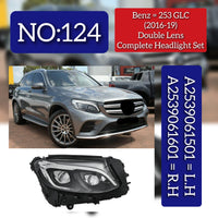 Headlight Headlamp Left A2539061501 & Right A2539061601 (DOUBLE LENS) (Without Blaster) Compatible With MERCEDES-BENZ GLC (W253) (2016-2019)