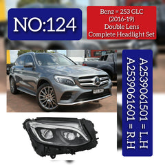 Headlight Headlamp Left A2539061501 & Right A2539061601 (DOUBLE LENS) (Without Blaster) Compatible With MERCEDES-BENZ GLC (W253) (2016-2019)