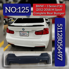 Complete Rear Bumper 51128056497 Compatible With BMW 3 Series (F30, F80) (2012-2018) Tag No.125