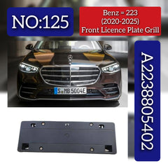Front Licence Plate Grill 2238805402 Compatible With Mercedes-Benz S-CLASS W223 (2020-2023) Tag No.125