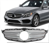 Show Grill Compatible With Mercedes Benz C-Class W205 Double Silver Chrome (2015-2018) Tag 61