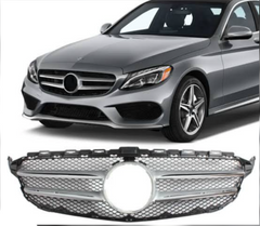 Show Grill Compatible With Mercedes Benz C-Class W205 Double Silver Chrome (2015-2018) Tag 61