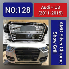 Show Grill Compatible With Audi Q3(2011-15) AMG Silver Chrome