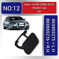 Washer Cap Set. 8K0955276 = R.H, 8K0955275 = L.H. Compatible With Audi A4 B8 (2008-2016) Tag 12