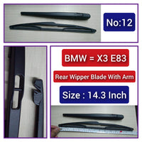 Rear Wiper Blade (14.3 Inch) With Arm Compatible With BMW X3 E83 Tag-WBR-12