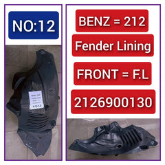 Front Left Fender Liner 2126900130 A2126900130 Compatible With MERCEDES-BENZ E-CLASS W212 Tag-FEM-12