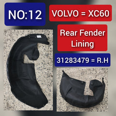 Rear Right Fender Liner 31283479 Compatible With VOLVO XC60 Tag-FEV-12
