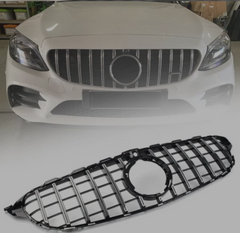 Show Grill Compatible With Mercedes Benz C-Class W205 Silver Chrome With Camera (2019-2022) Tag 62