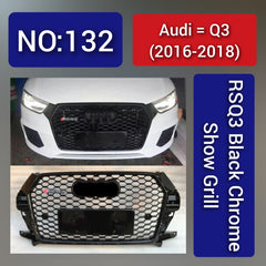 Show Grill Compatible With Audi Q3(2016-18) RSQ3 Black Chrome