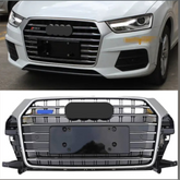 Show Grill Compatible With Audi Q3(2016-18) AMG Silver Chrome