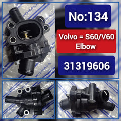 Engine Coolant Thermostat Housing 31319606 30650753 306507534 Compatible With VOLVO S60/V60 Tag No.134