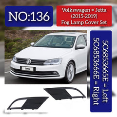 Fog Lamp Cover Left 5C6853665E & Right 5C6853666E Compatible With VW JETTA (2015-2019) No.136