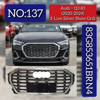 S-Line Silver Show Grill 83G853651BRN4 Compatible With Audi Q3 83 (2020-2024) Tag No.137