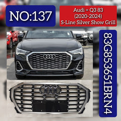 S-Line Silver Show Grill 83G853651BRN4 Compatible With Audi Q3 83 (2020-2024) Tag No.137