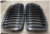 Black Crome (12:Line) Kidney Grill Set 51137203649 = L.H & 51137203650 = R.H Compatible With BMW 5 Series F10 Tag 13