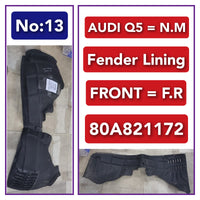 Front Right Fender Liner 80A821172 80A821172E Compatible With AUDI Q5 80 Tag-FEA-13