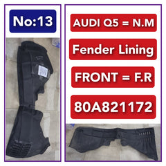 Front Right Fender Liner 80A821172 80A821172E Compatible With AUDI Q5 80 Tag-FEA-13