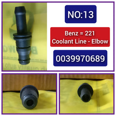 Coolant Breather Pipe Connector 0039970689 For MERCEDES-BENZ S-CLASS W221 Tag-E-13