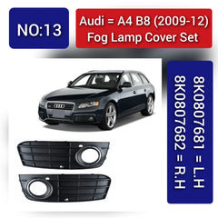 Fog Lamp Cover Compatible With AUDI A4 B8 2009-2012 Fog Lamp Cover Left 8K0807681 & Right 8K0807682 Tag-FC-13