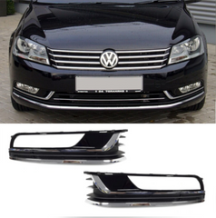 Fog Lamp Cover With Glossy + Double Chrome Left 3AA853665 & Right 3AA853665 3AE807459 Compatible With VW PASSAT B7 (2011-2014) No.140