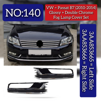 Fog Lamp Cover With Glossy + Double Chrome Left 3AA853665 & Right 3AA853665 3AE807459 Compatible With VW PASSAT B7 (2011-2014) No.140
