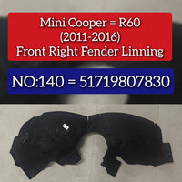 Front Right fender Liner 51719807830 Compatible With MINI COUNTRYMAN (R60) | MINI COUNTRYMAN / COOPER COUNTRYMAN | CROSSOVER