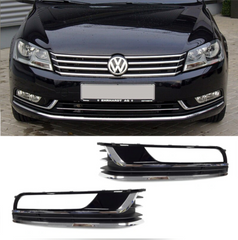 Fog Lamp Cover With Glossy + Double Chrome Left 3AA853665 & Right 3AA853665 3AE807459 Compatible With VW PASSAT B7 (2011-2014) No.140