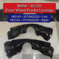 Front Wheel Right Fender Linning 51719622232 Compatible With BMW X1 (U11) Tag No.142