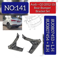Rear Bumper Bracket Left 8U0807453 & Right 8U0807454 Compatible With AUDI Q3 (8UB, 8UG) 2012-2015 No:- 141