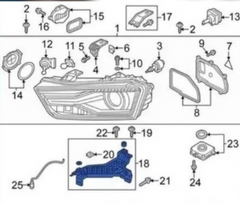 Headlight Bracket (Lower) Left 8U0941453 & Right 8U0941454 Compatible With AUDI Q3 (8UB, 8UG) 2016-2018 No:- 143