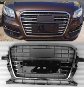 Show Grill Compatible With Audi Q5 (2013-17) AMG Silver Chrome