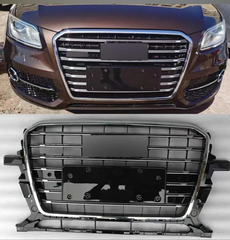 Show Grill Compatible With Audi Q5 (2013-17) AMG Silver Chrome