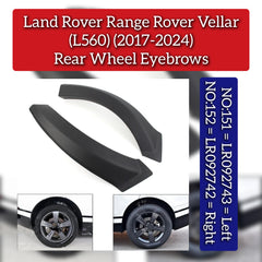 Rear Wheel Eyebrow Right LR092742 & Left LR092743 Compatible With Land Rover Range Rover Velar - L560 (2017-2024) Tag No. 151 & 152
