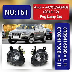 Fog Lamp Fog Light Compatible With AUDI A4 A6 Q5 (2010-2012) Fog Lamp Fog Light Left 8T0941699B & Right 8T0941700B Tag-FO-151