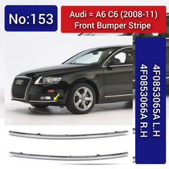 Front Bumper Stripe Left 4F0853065A & Right 4F0853066A Compatible With Audi (A6) (C6) (2008-2011) Tag No.153