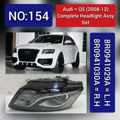 Headlight Headlamp Left 8RD941003A & Right 8RD941004A (With Blaster) Compatible With AUDI Q5 (2008-2012)