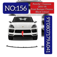 Front Bumper Chrome (BLACK) 9Y0807179041 9Y0807179A041 9Y0807179B041 Compatible With PORSCHE CAYENNE 2019-2022 (Set Of 3)Tag No.156