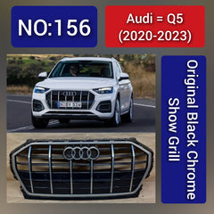 Show Grill Compatible With  Audi Q5(2020-23) Original Black Chrome