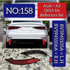 Rear Bumper Reflector Compatible With Audi A3 2013-2016 Rear Bumper Reflector Left 8V5945105A & Right 8V5945106A Tag-RB-158