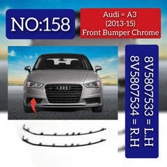 Front Bumper Chrome Left 8V5807533 & Right 8V5807534 Compatible With AUDI A3 Convertible (8V7, 8VE) | A3 / S3 (2013-2015) Tag No.158