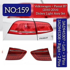 Dicky Light Left 3AD945307 Right 3AD945308 3AD945307A 3AD945307B 3AE945307C 3AE945307D Compatible With VW PASSAT B7 (2010-2014) No.159