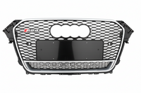 RS4 Quattro Silver Honeycomb Show Grill Compatible With Audi A4 B8 Facelift (2013-16) Tag No.15