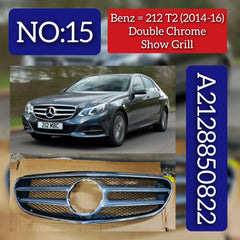 Show Grill A2128850822 Compatible With Mercedes Benz E-CLASS W212 T-2 Full Chrome 2128850822 Tag 15