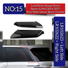Rear Piller Chrome Right LR102622 & Left LR102623 Compatible With Land Rover Range Rover Sport - L494 (2014-2017) Tag No.15