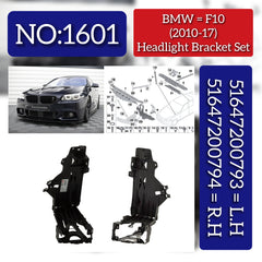 Headlight Bracket Left 51647200793 & Right 51647200794 Compatible With BMW 5 Series (F10) 2010-2017 Tag No.1601