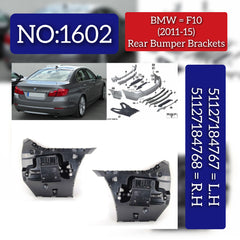 Rear Bumper Cover Mount Left 51127184767 & Right 51127184768 Compatible With BMW 5 (F10) (2011-2015) Tag No.1602