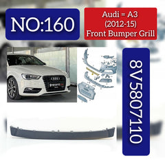 Front Bumper Grill 8V5807110 Compatible With AUDI A3 Convertible (8V7, 8VE) | A3 / S3 (2012-2015) Tag No.160