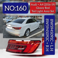 Tail Light Rear Lamp Compatible With AUDI A4 B9 (8W2, 8WC) | A4 / S4 2017-2019 Tail Light Rear Lamp Left 8W5945091C & Right 8W5945092C Tag No.160