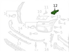 Front Bumper Bracket Left 80A807283A & Right 80A807284A Compatible With AUDI Q5 (8RB) 2016-2018 Tag No.163