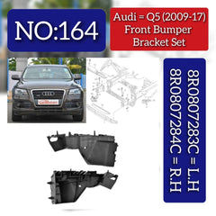 Front Bumper Bracket Left 8R0807283C & Right 8R0807284C Compatible With AUDI Q5 (8RB) 2009-2017 No:- 164